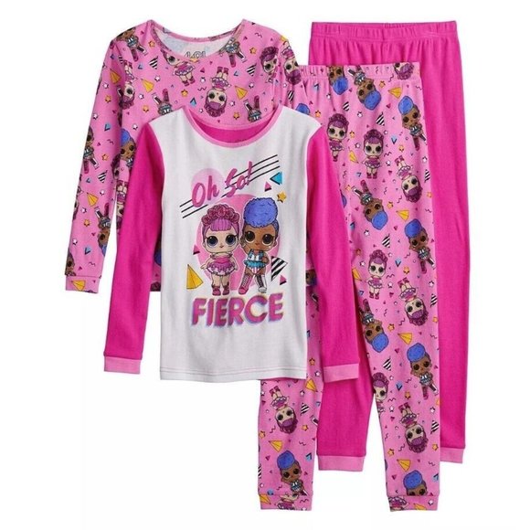 NEW 4pc Pink LOL SURPRISE Dolls PAJAMAS 2 pairs PJS Mix-n-Match Size 4 NWT - Picture 1 of 1